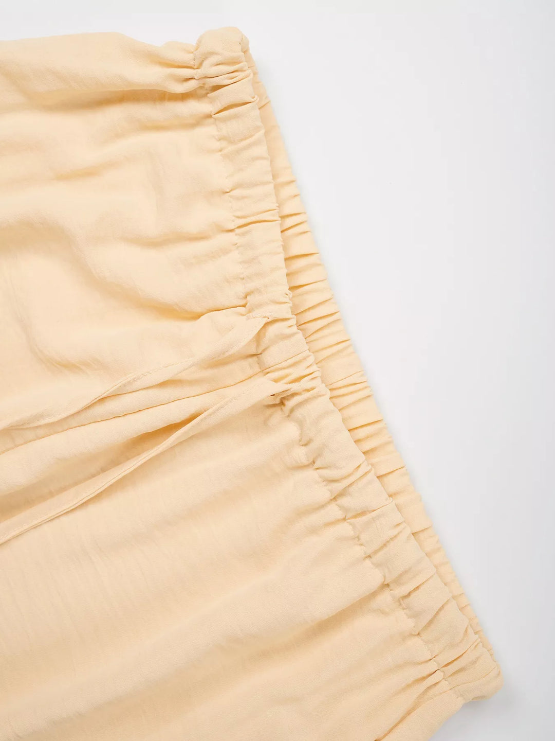 Linen-look drawstring wide-leg pants with side pockets