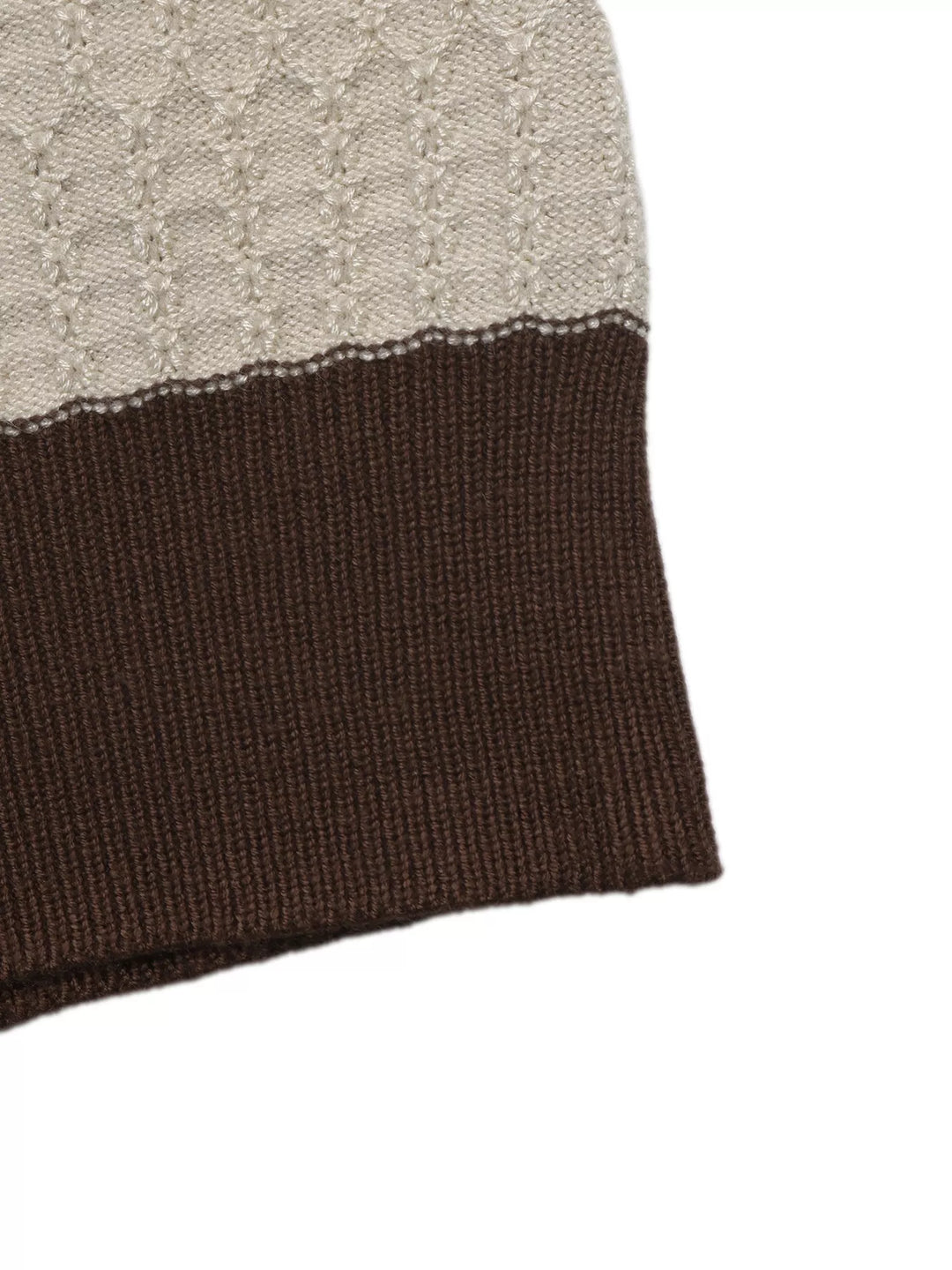 Striped cable knit v-neck pullover with ribbed trim