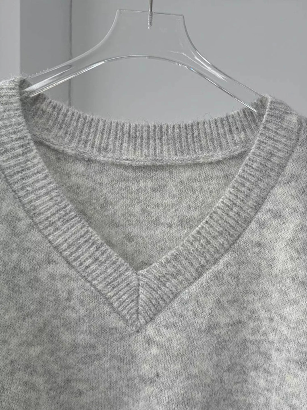 Oversized dropped-shoulder knit sweater with scarf
