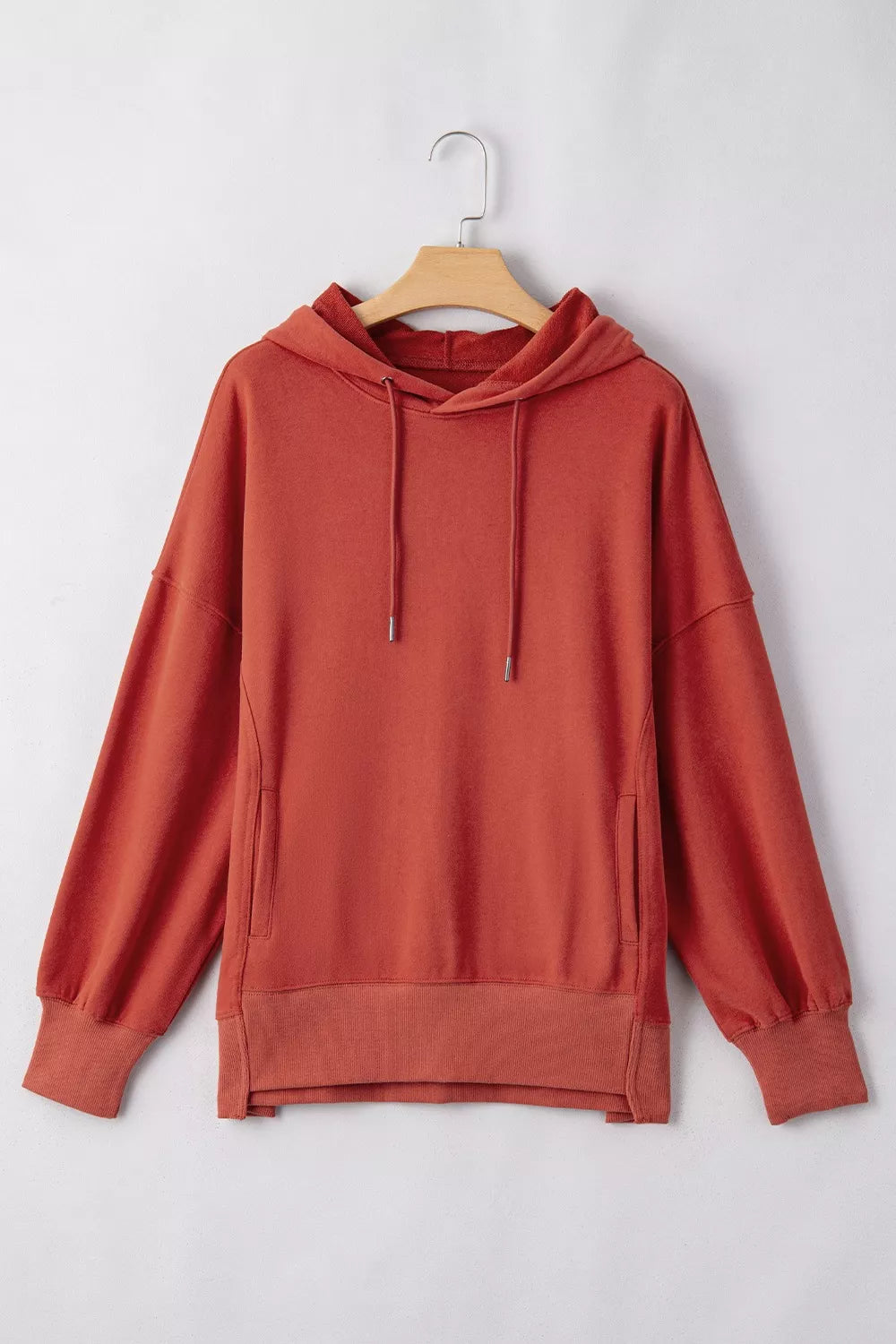 Oversized drawstring hoodie with dropped shoulders and pockets
