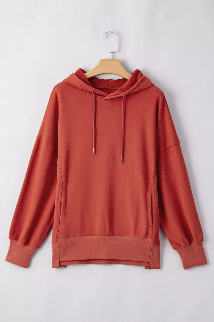 Oversized drawstring hoodie with dropped shoulders and pockets