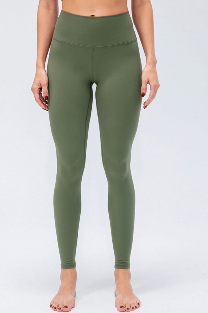 Wide waistband high-rise full-length active leggings