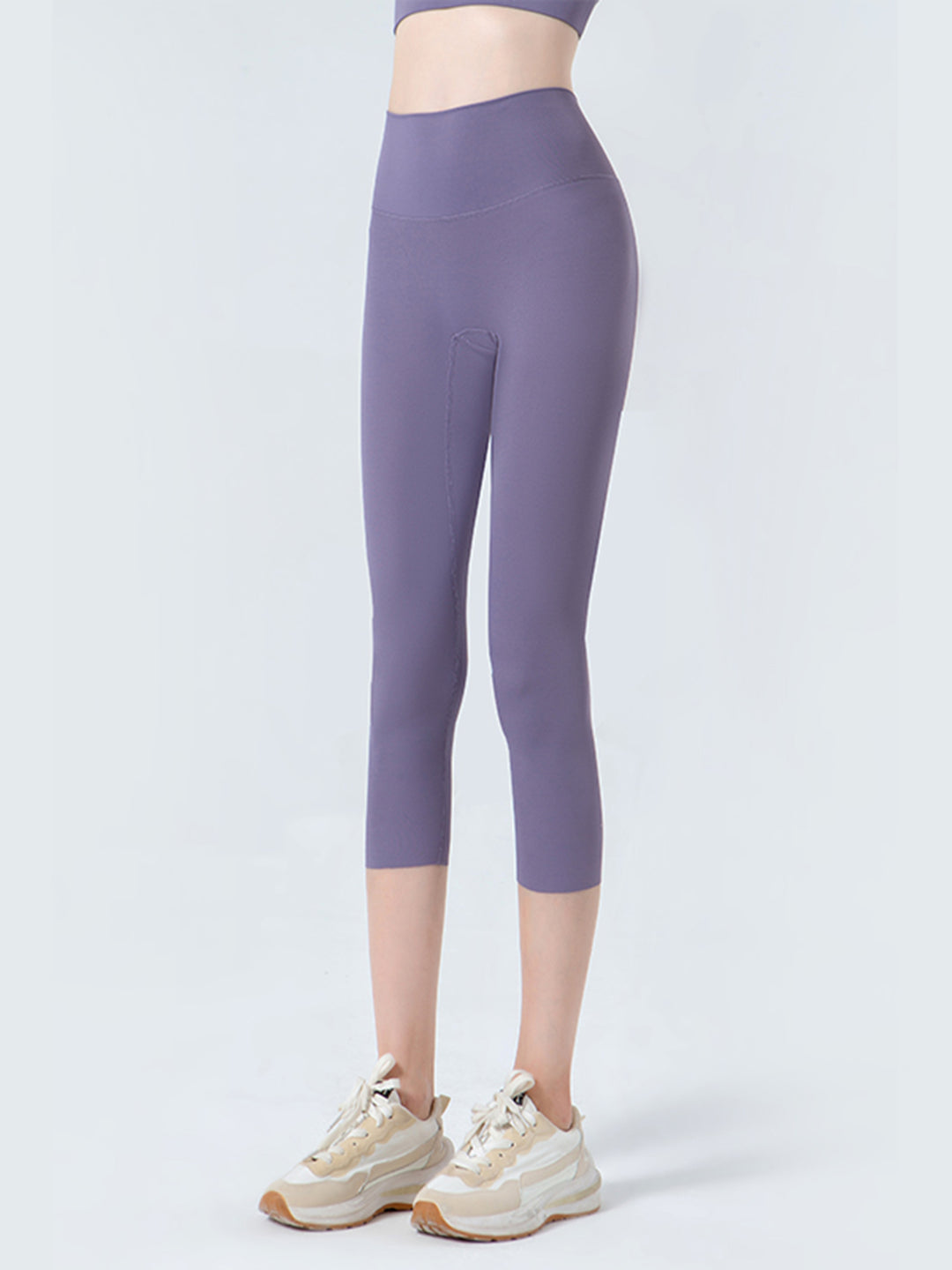 Wide waistband high-rise cropped workout leggings