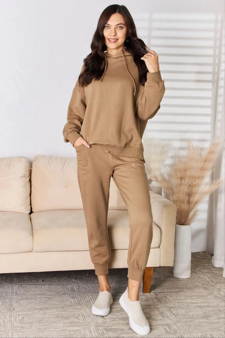 High-rise relaxed jogger pants with drawstring waist