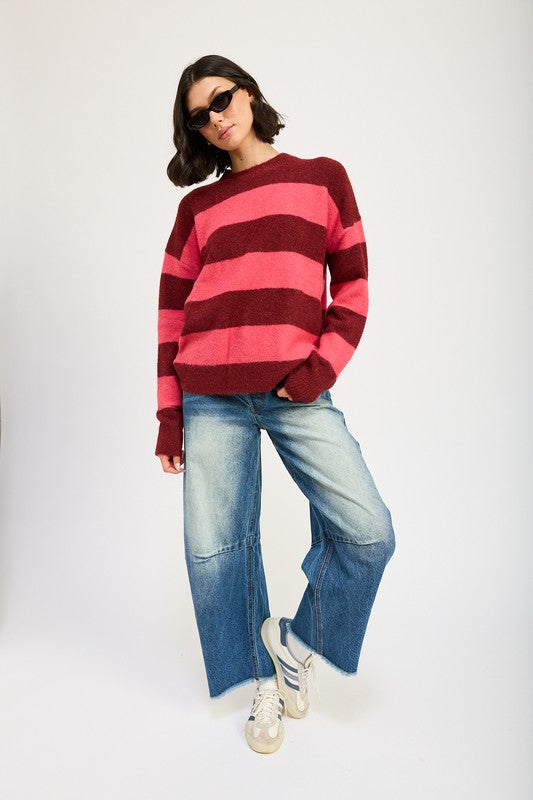 Horseshoe Wide Leg Denim Jeans Medium Wash in DENIM - cropped, maxi - front view