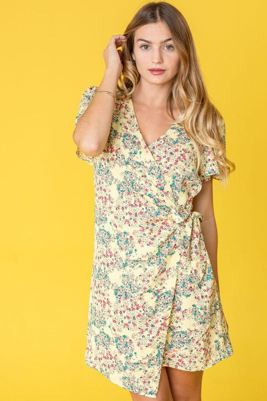 Meadowlark Ditsy Floral Wrap Dress - v neck, midi - alternate view