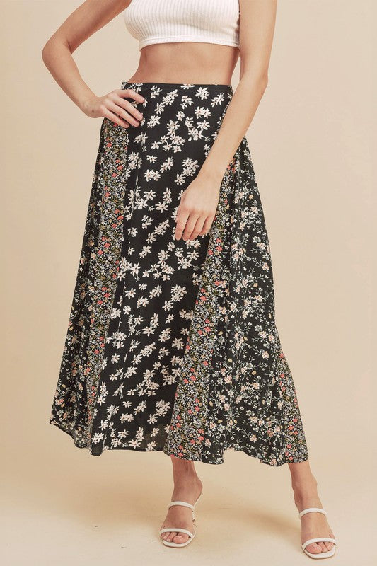 Melanie Floral Contrast Maxi Skirt - maxi, mini - view 15