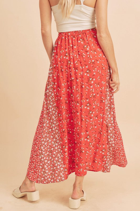 Melanie Floral Contrast Maxi Skirt - maxi, mini - alternate view