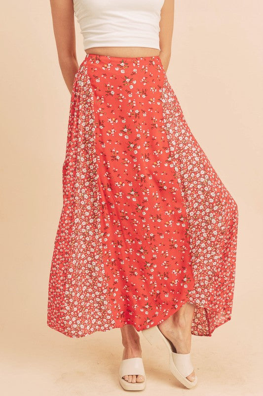 Melanie Floral Contrast Maxi Skirt - maxi, mini - view 4