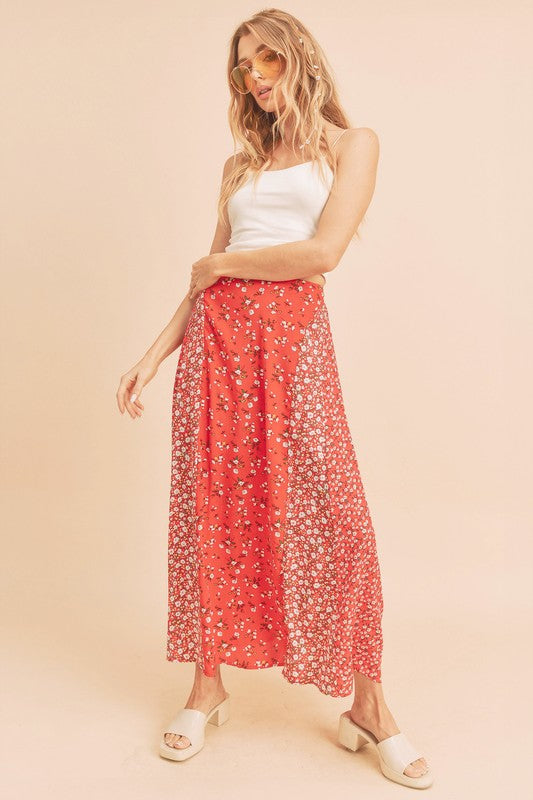 Melanie Floral Contrast Maxi Skirt - maxi, mini - view 5