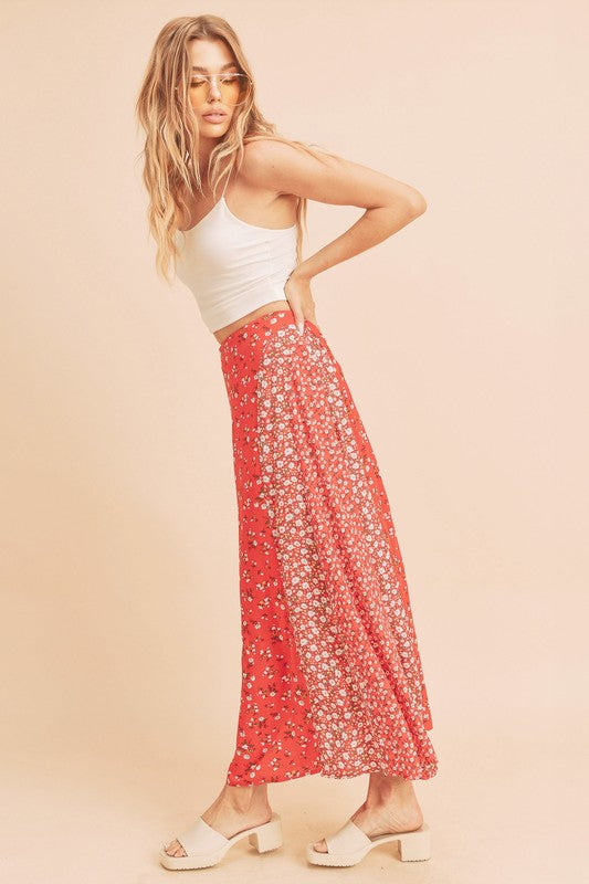 Melanie Floral Contrast Maxi Skirt - maxi, mini - view 6