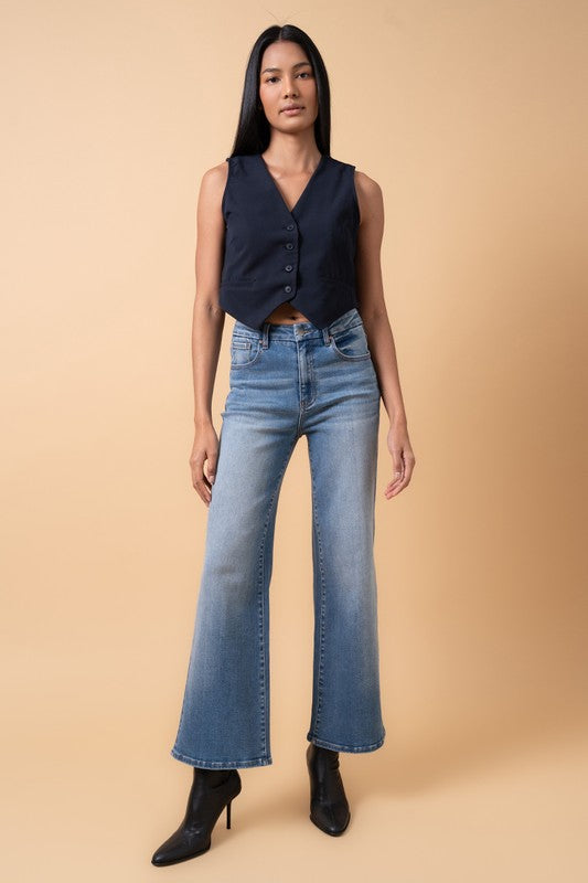 Montecito High Rise Relaxed Wide Leg Jeans in MEDIUM DENIM - wide leg, denim - alternate view