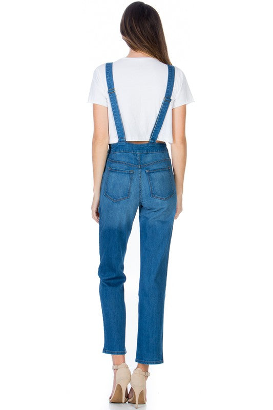 Serenity Classic Denim Overalls With Multi-Pocket Design - denim, pockets - view 10