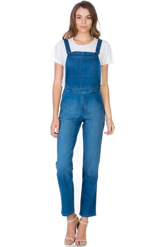 Serenity Classic Denim Overalls With Multi-Pocket Design - denim, pockets - view 12