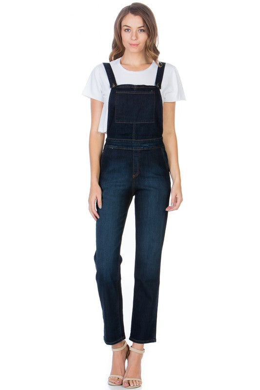Serenity Classic Denim Overalls With Multi-Pocket Design - denim, pockets - color options
