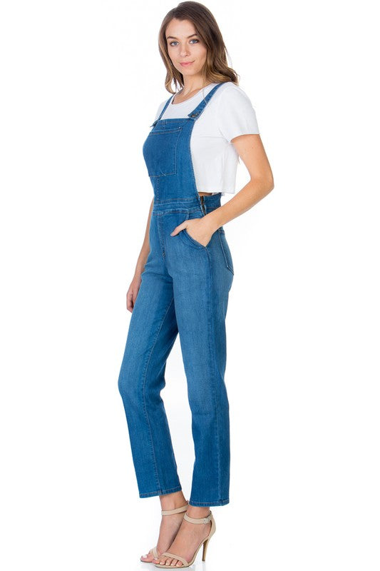Serenity Classic Denim Overalls With Multi-Pocket Design - denim, pockets - view 6