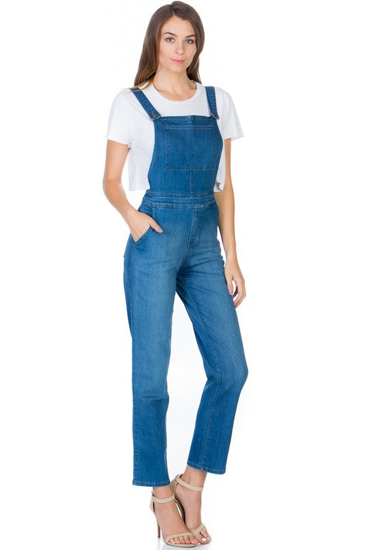 Serenity Classic Denim Overalls With Multi-Pocket Design - denim, pockets - view 8