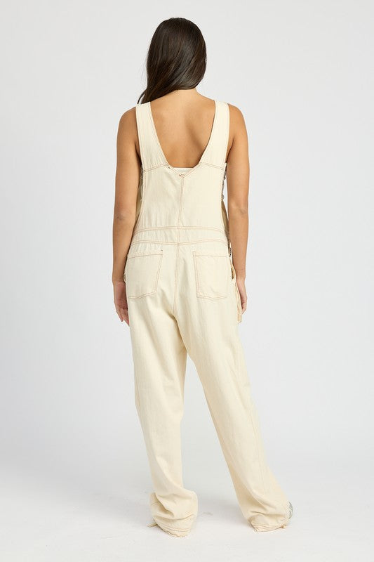 Skylar Oversized Utility Cargo Overalls in DUSTY BLUE - relaxed fit, oversized - view 6