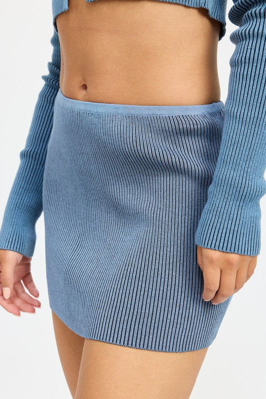 Vivienne Contrasted Rib Mini Skirt - oversized, maxi - alternate view