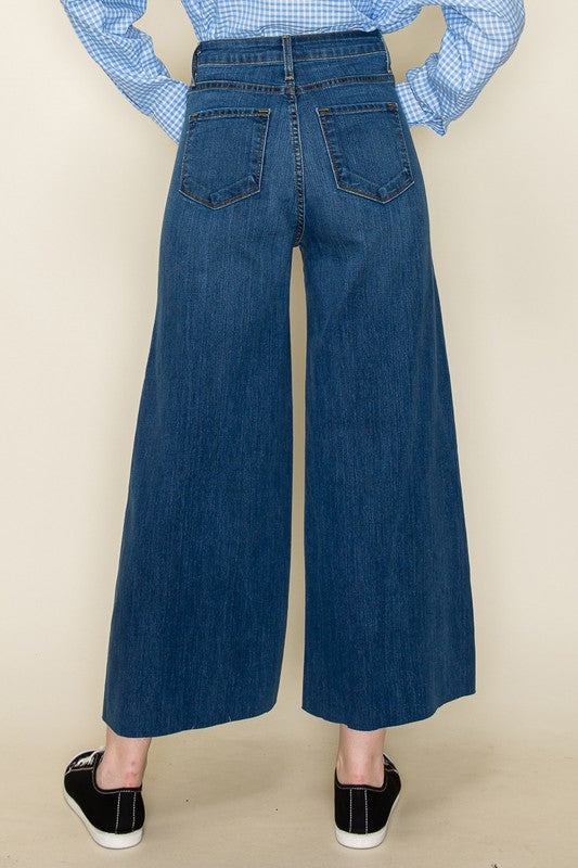 Westwood High-Waist Flare Jeans With Front Seam Detail - cropped, wide leg - detail view