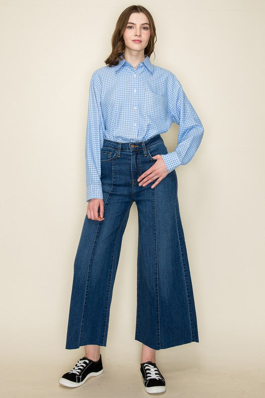 Westwood High-Waist Flare Jeans With Front Seam Detail - cropped, wide leg - view 4