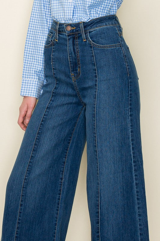 Westwood High-Waist Flare Jeans With Front Seam Detail - cropped, wide leg - color options