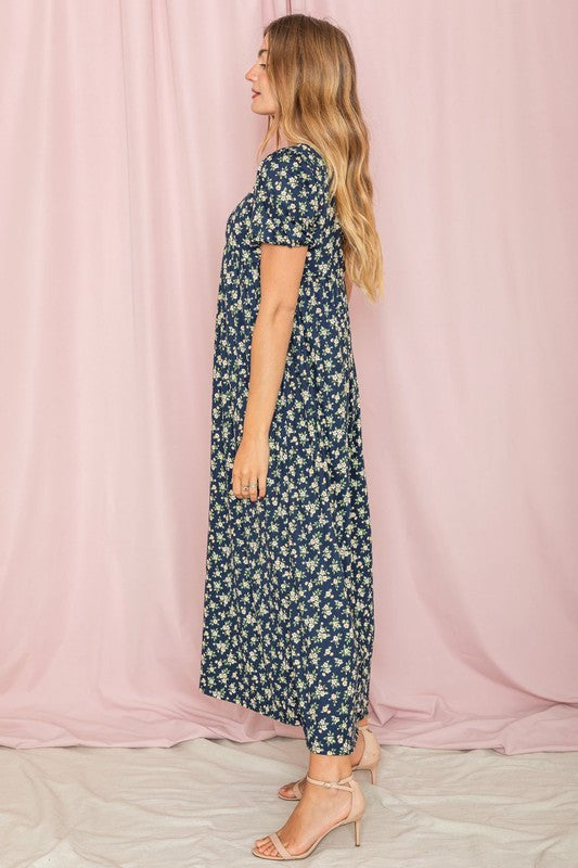 Wildflower Meadow Square Neck Midi Dress - relaxed fit, midi - view 11