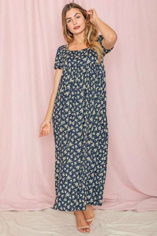 Wildflower Meadow Square Neck Midi Dress - relaxed fit, midi - view 12