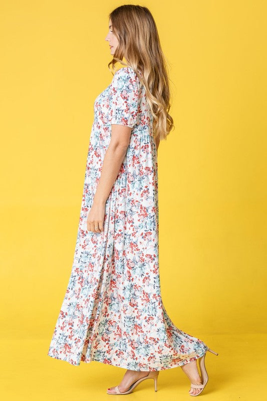 Wildflower Meadow Square Neck Midi Dress - relaxed fit, midi - view 4