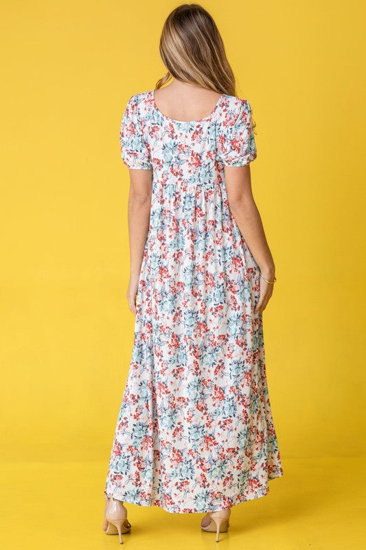Wildflower Meadow Square Neck Midi Dress - relaxed fit, midi - view 5