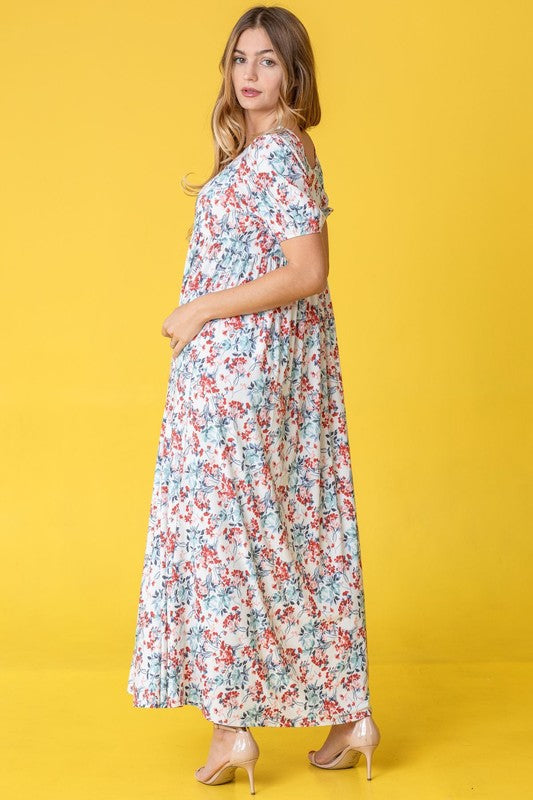 Wildflower Meadow Square Neck Midi Dress - relaxed fit, midi - view 6